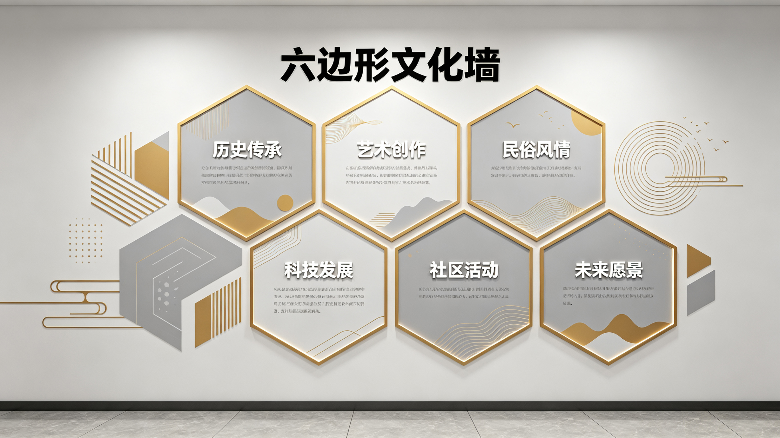 长兴企业文化墙 | 六边形信息美学